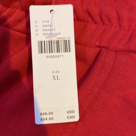 Daily Practice Red Cotton Blends, Draw String Shorts. - Picture 2 of 12